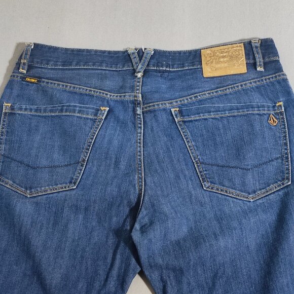 Volcom jeans men's size 34 ink blue Kinkade Classic fit straight leg jeans - Picture 4 of 16
